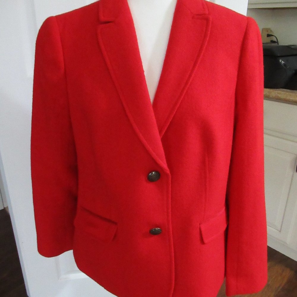 Talbots Red Wool Aberdeen Blazer